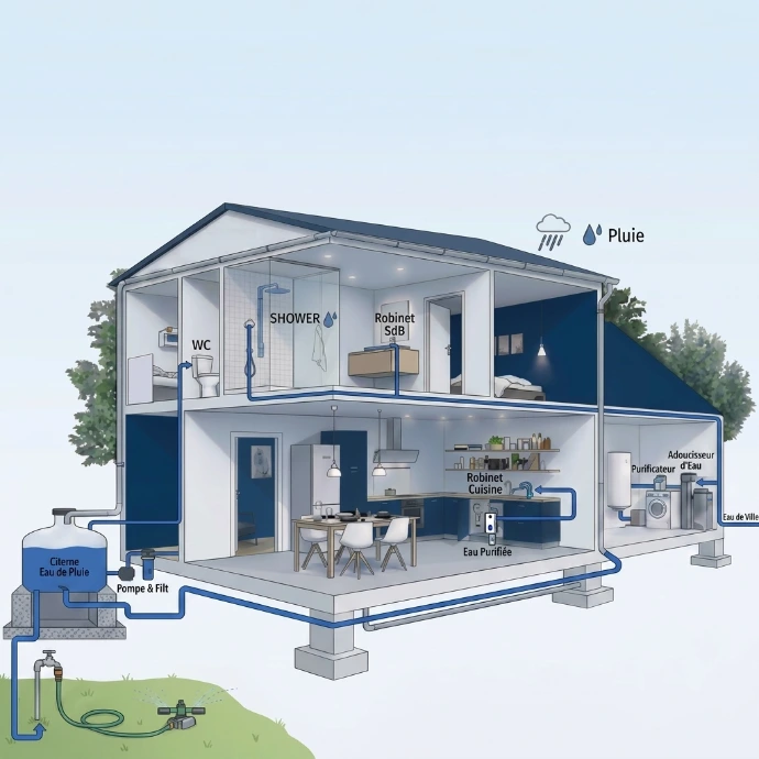 Système d'optimisation hydrique d'une maison