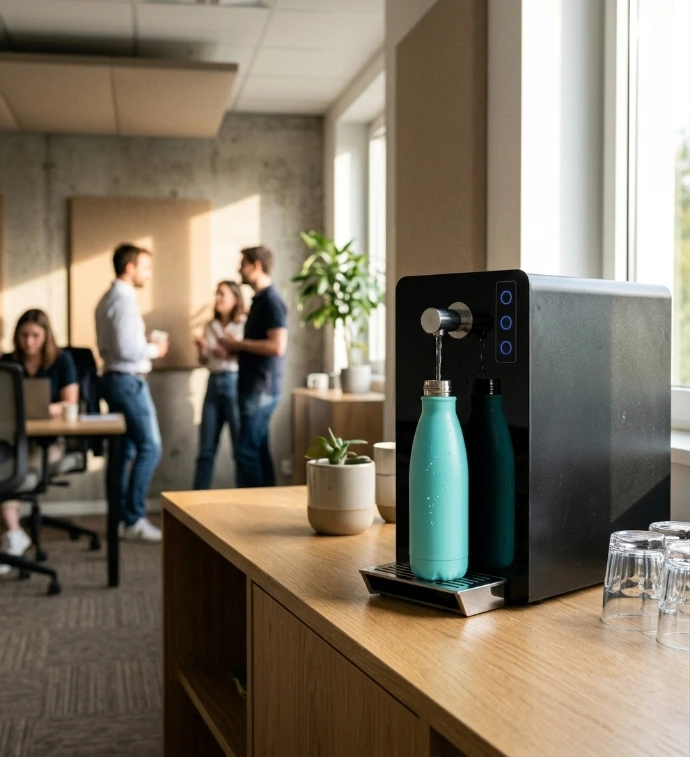 Fontaine à eau dans open-space d'entreprise