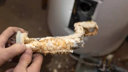 Résistance entartrées du chauffe-eau causé par une eau dure pleine de calcaire